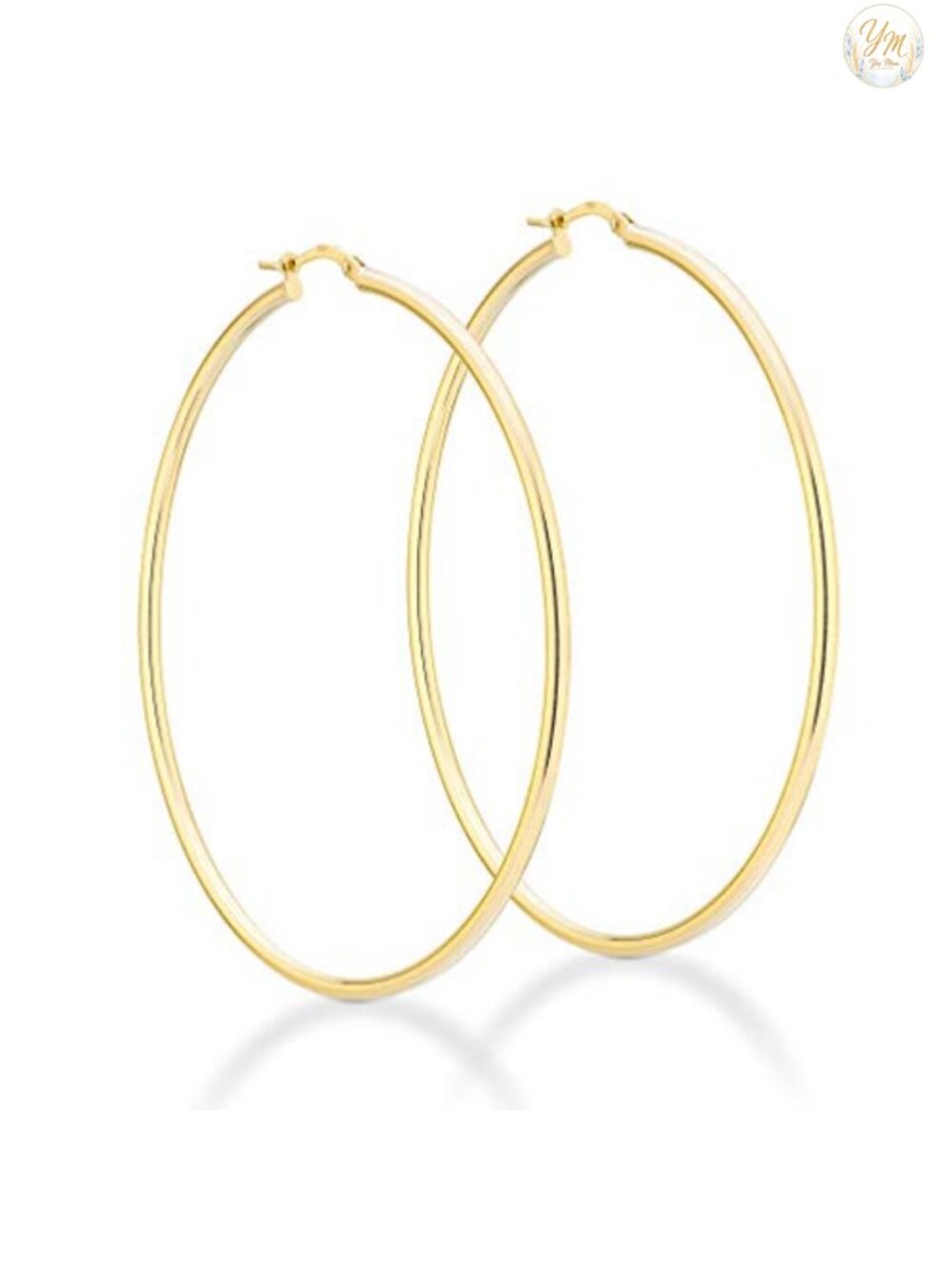 18K Gold Plated 925 Sterling Silver 2mm Round Tube Hoop Earrings Women